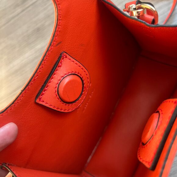 Alohas The A Pomelo Bag Triangle Shaped Mini Purse Orange Leather Shoulder Strap - Picture 6 of 10